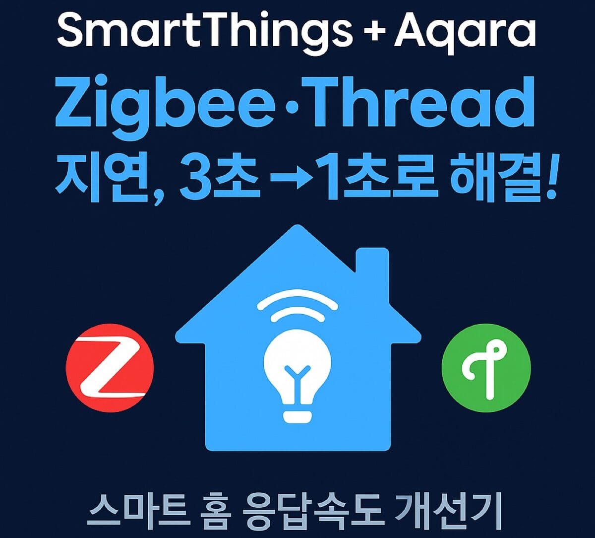 SmartThings와 Aqara 허브, Zigbee 버튼과 스위치가 표시된 스마트홈 테스트 환경 이미지 – Zigbee·Thread 지연해결 실전 사례
